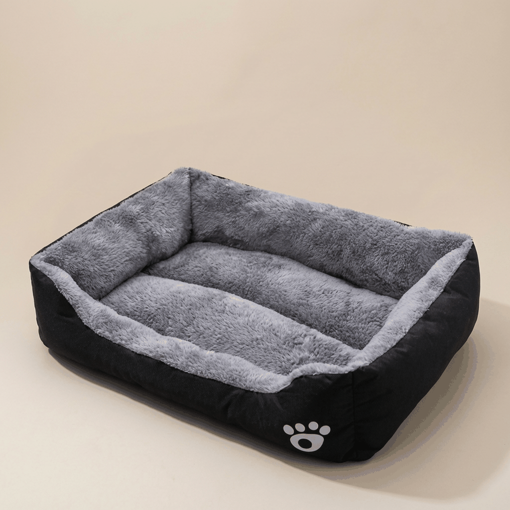 Cama calmante para perros Mimovia™ talla M negra con bordes envolventes